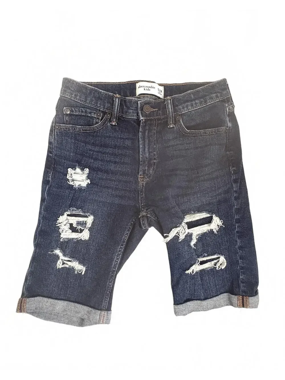 Abercrombie Kids | Girls Long Bermuda Denim Jean Shorts Ripped Size 13/14